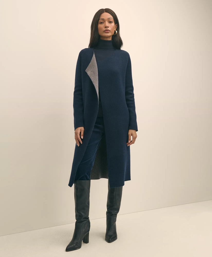 Merino Wool-Cashmere Belted Reversible Sweater Jacket | Brooks Brothers cheap