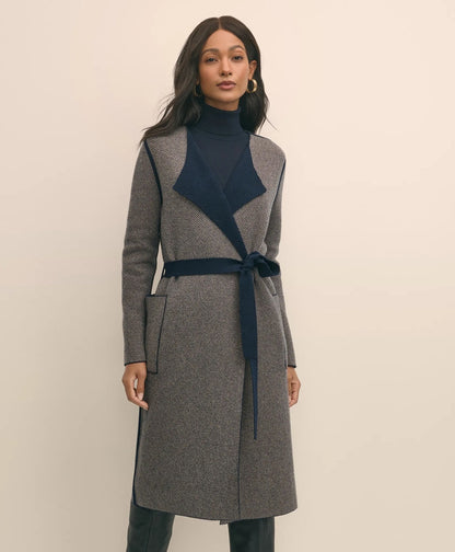 Merino Wool-Cashmere Belted Reversible Sweater Jacket | Brooks Brothers cheap