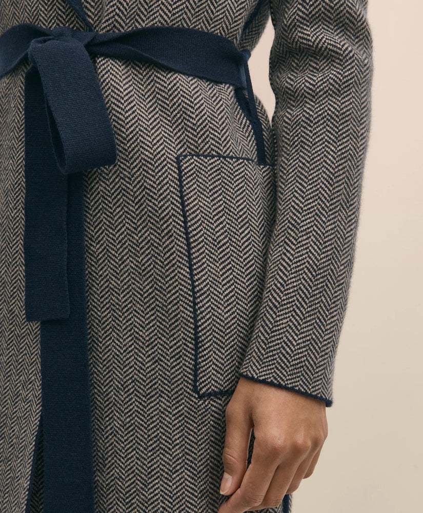 Merino Wool-Cashmere Belted Reversible Sweater Jacket | Brooks Brothers cheap