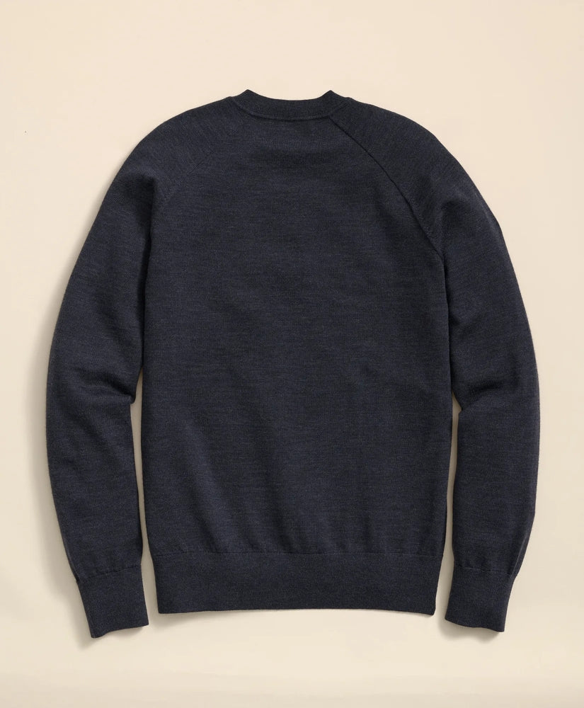 Merino Wool Glen Plaid Contrast Sweater | Brooks Brothers online shop