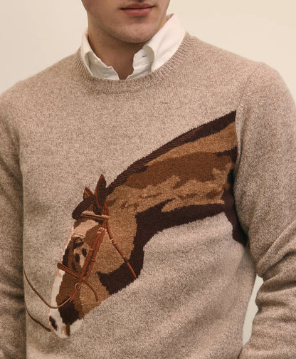 Merino Wool Intarsia Horse Motif Sweater | Brooks Brothers for sale
