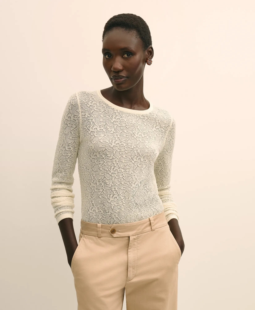 Merino Wool Lace Sweater | Brooks Brothers cheap