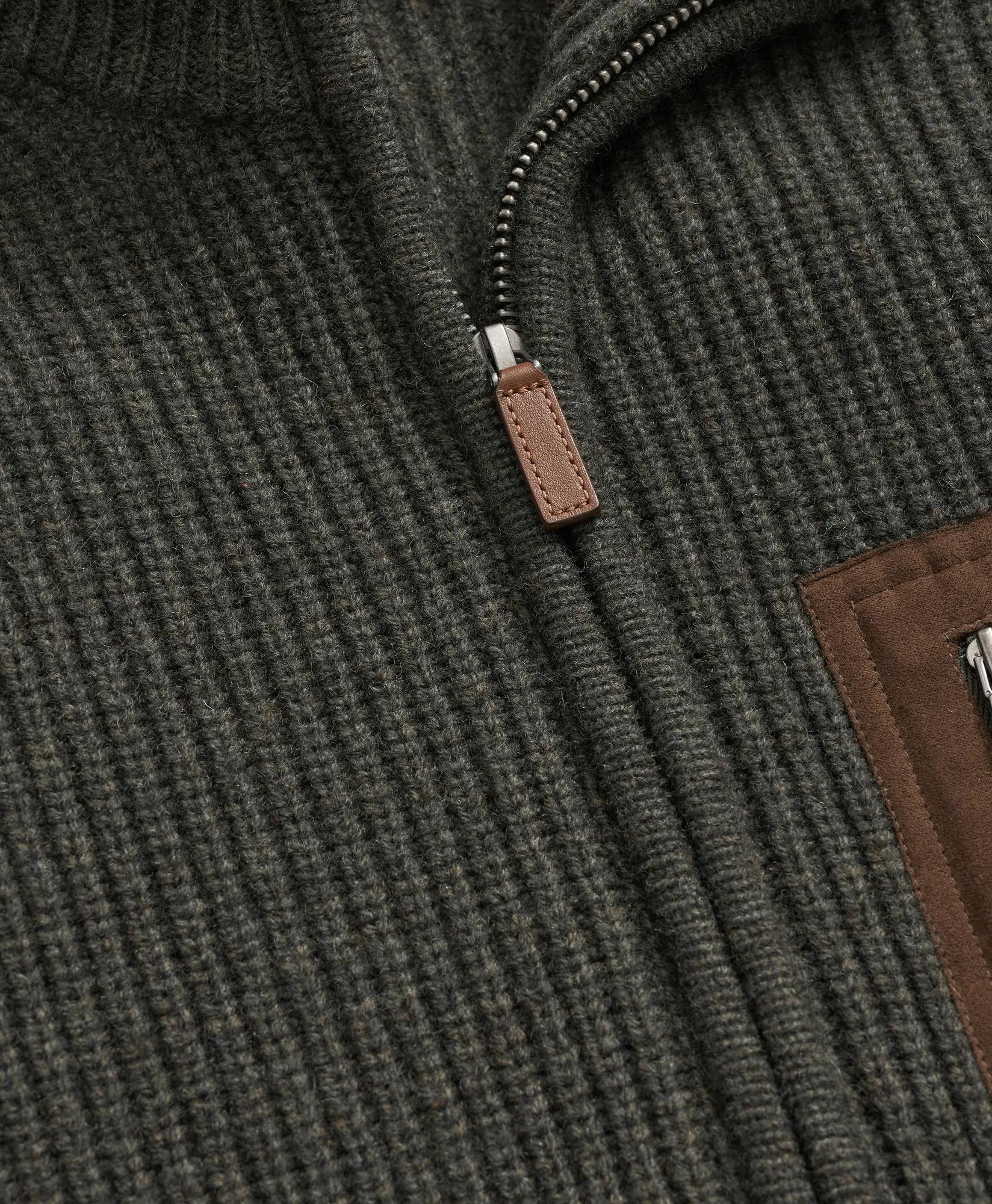 Merino Wool Military Full-Zip Sweater | Brooks Brothers discount