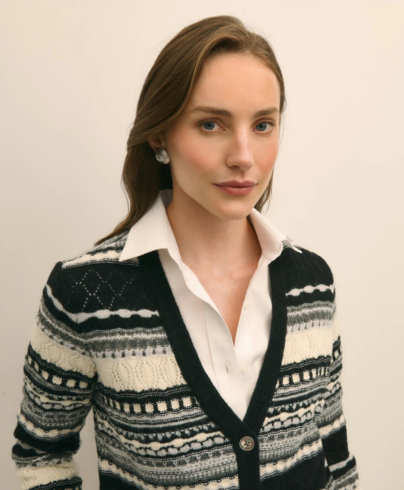 Merino Wool Pointelle Cardigan | Brooks Brothers sale