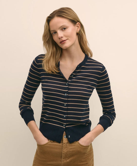 Merino Wool Striped Cardigan | Brooks Brothers online shop