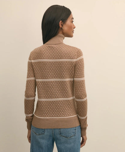 Merino Wool Striped Pointelle Turtleneck | Brooks Brothers online