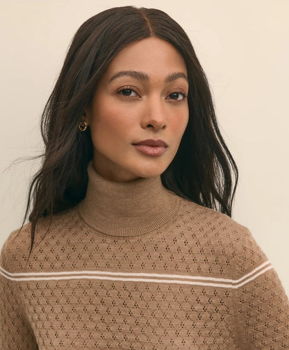 Merino Wool Striped Pointelle Turtleneck | Brooks Brothers online