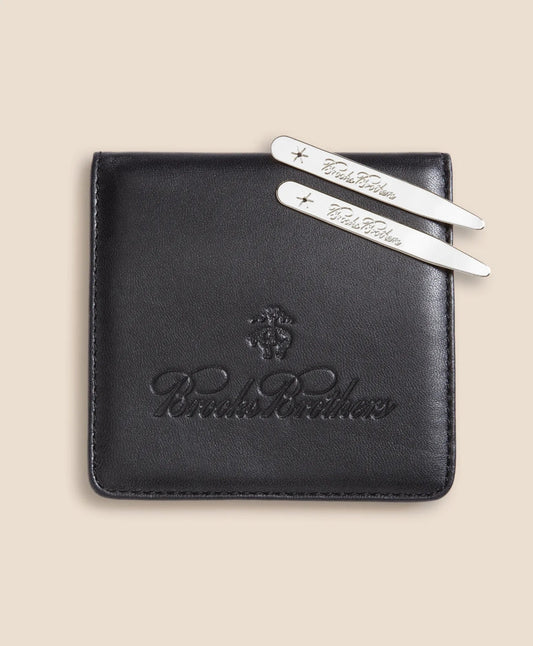 Metallic Collar Stays with Nappa Leather Case | Brooks Brothers online