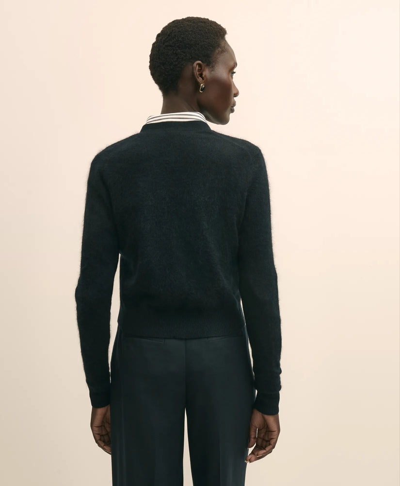 Wool-Cashmere Blend Cropped Cardigan | Brooks Brothers online shop