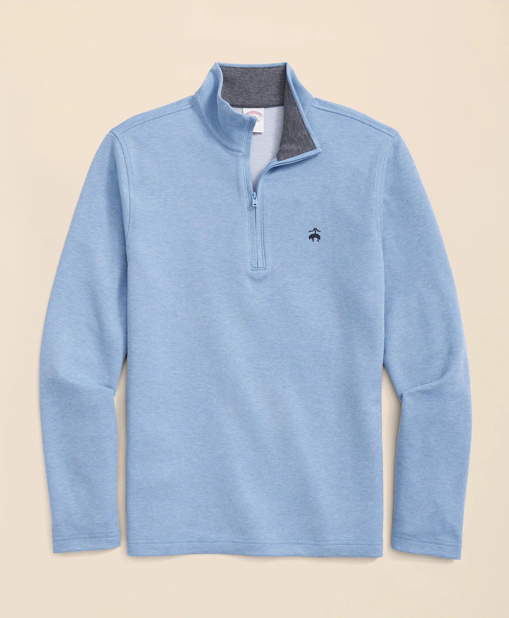 Cotton Blend Pique Quarter-Zip | Brooks Brothers for sale