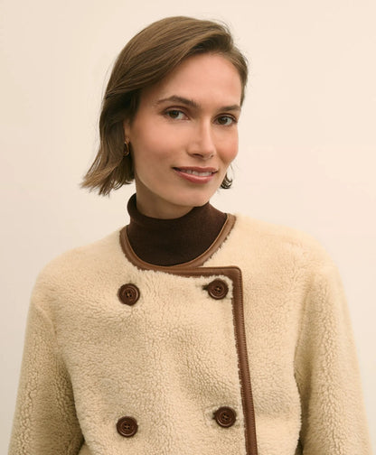 Double-Breasted Shearling Coat | Brooks Brothers on sale