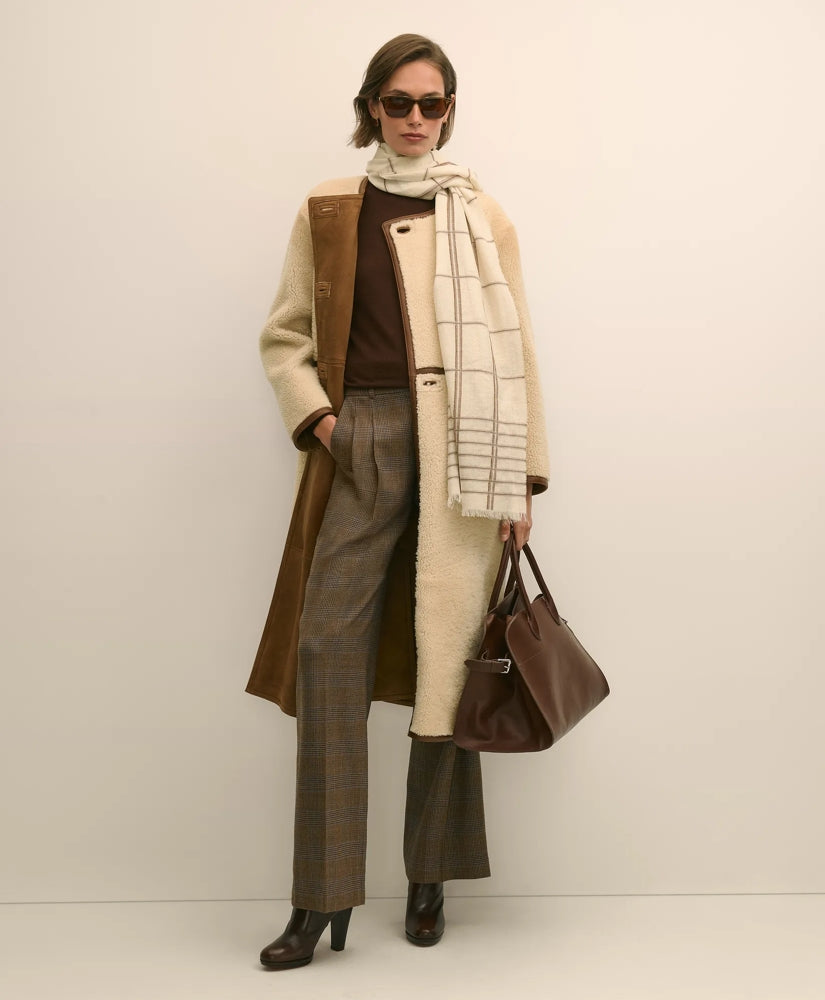 Double-Breasted Shearling Coat | Brooks Brothers on sale