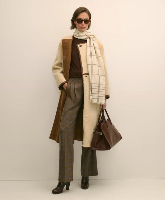 Double-Breasted Shearling Coat | Brooks Brothers on sale