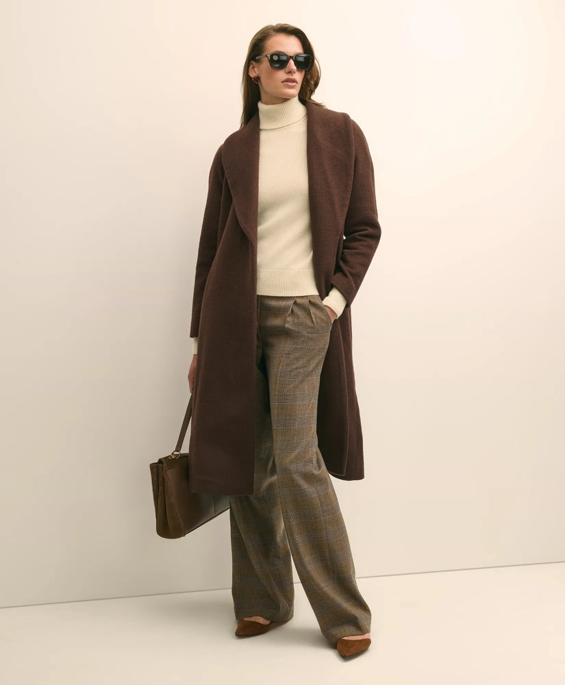 Wool Blend Shawl-Collar Wrap Coat | Brooks Brothers on sale - US 7858