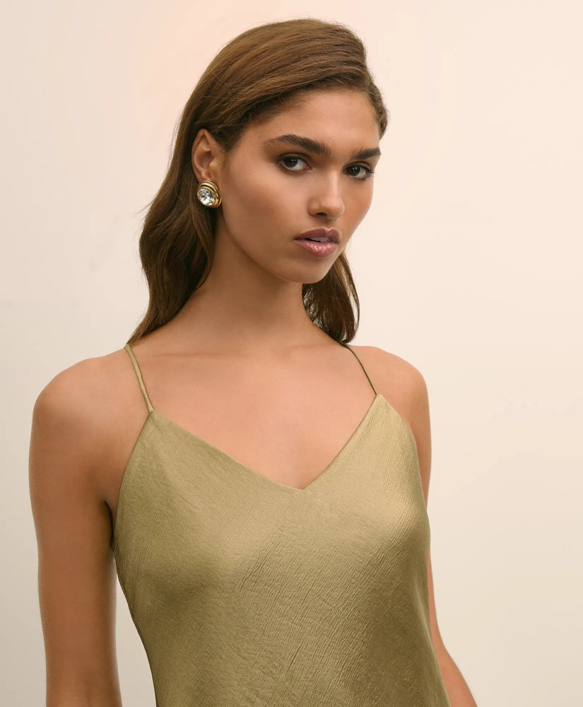 Viscose Bronze-Gold V-Neck Camisole | Brooks Brothers sale
