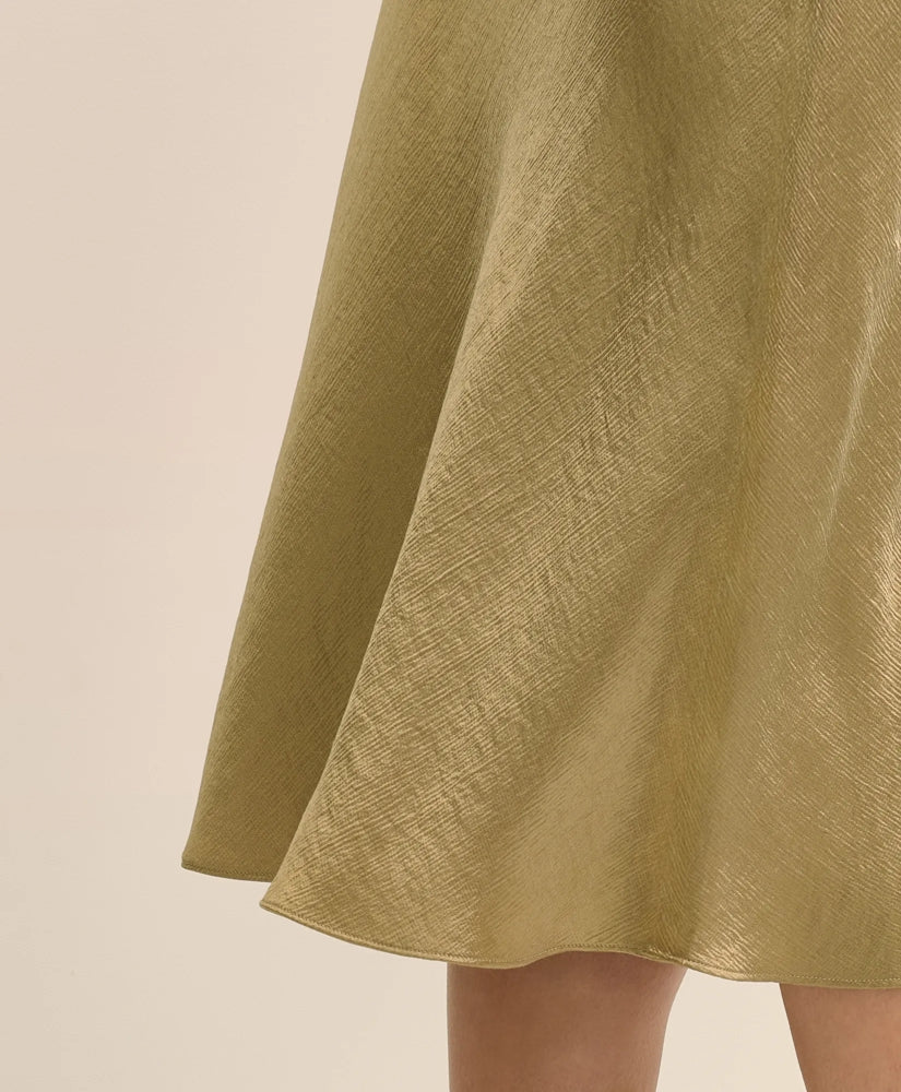 Viscose Bronze-Gold Slip Skirt | Brooks Brothers online shop