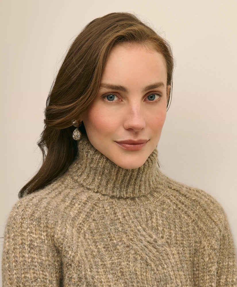 Alpaca-Wool Blend Relaxed Shimmer Turtleneck Sweater | Brooks Brothers cheap
