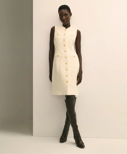 Boucle Sleeveless Button-Front Sheath Dress | Brooks Brothers online