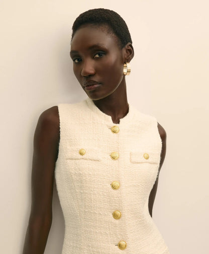 Boucle Sleeveless Button-Front Sheath Dress | Brooks Brothers online