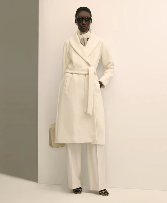 Wool Blend Shawl-Collar Wrap Coat | Brooks Brothers on sale