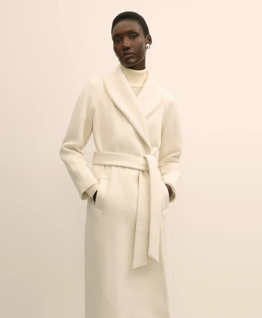 Wool Blend Shawl-Collar Wrap Coat | Brooks Brothers on sale