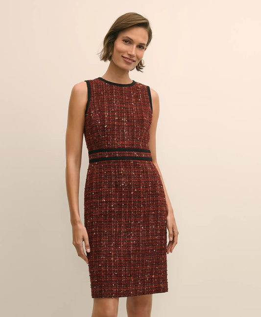 Boucle Tipped Sheath Dress | Brooks Brothers on sale
