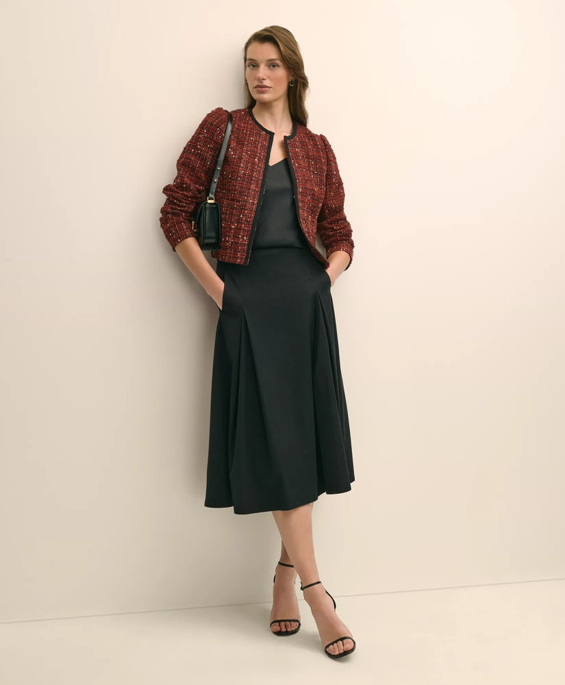 Cotton-Wool Blend Boucle Shimmer Cropped Jacket | Brooks Brothers discount