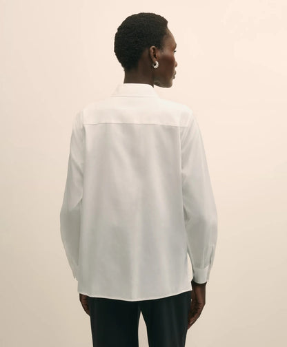 Cotton Sateen Relaxed Lace-Bib Shirt | Brooks Brothers for sale