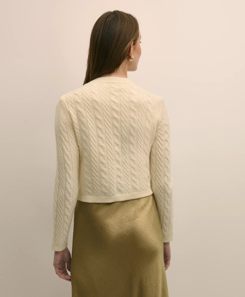 Merino Wool-Cashmere Blend Cable-Knit Cardigan | Brooks Brothers discount