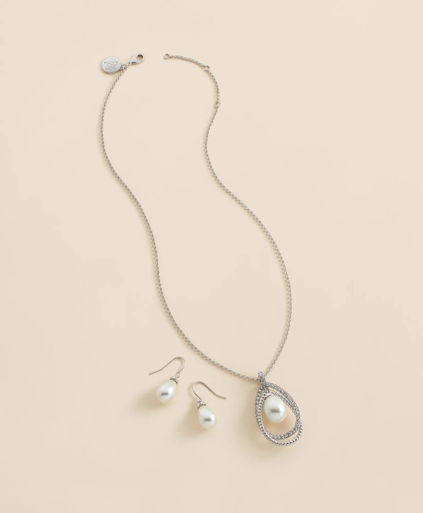Orbital Interlocking Faux- Pearl and Crystal Set | Brooks Brothers on sale
