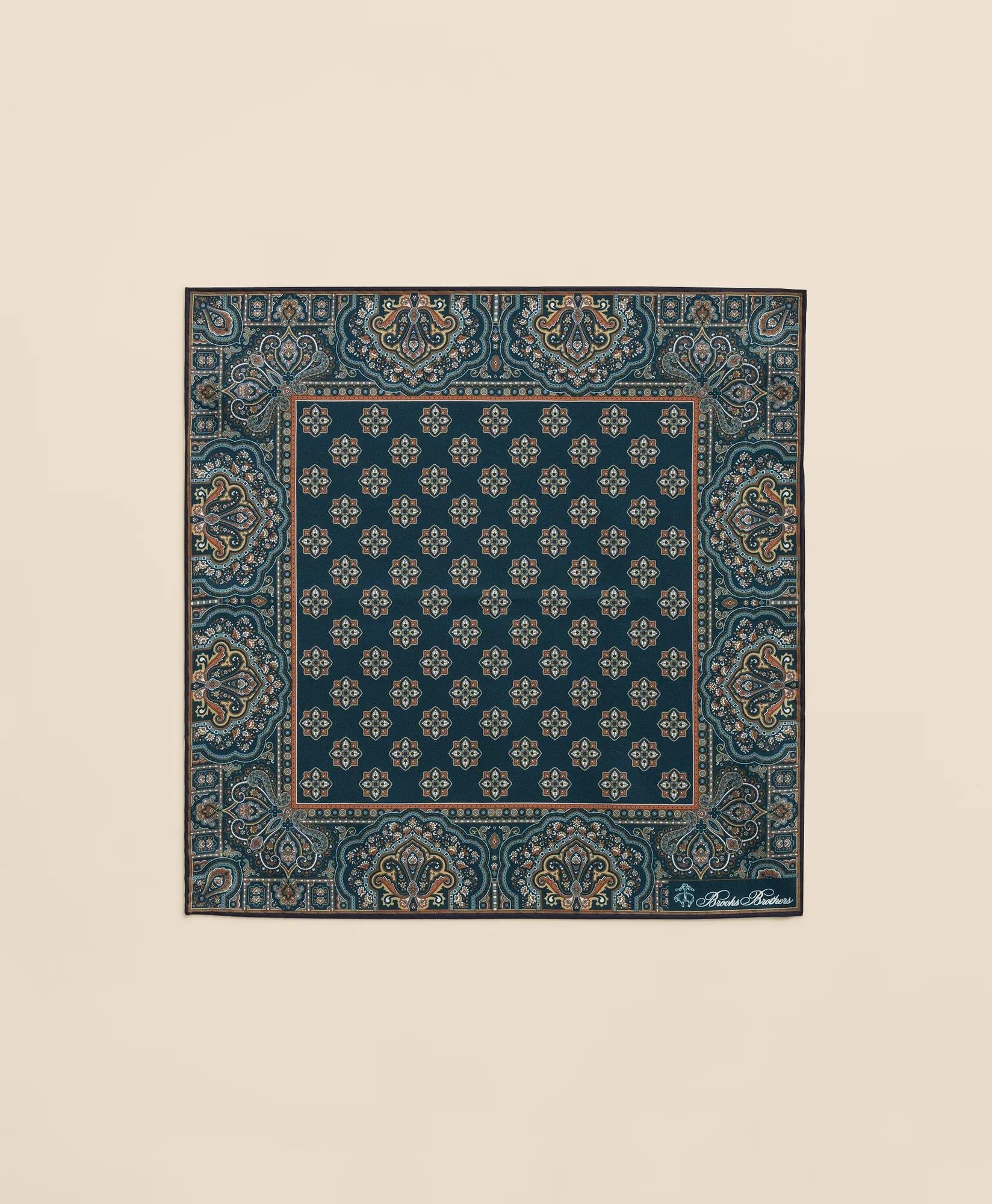 Ornate Motif Silk Pocket Square | Brooks Brothers online