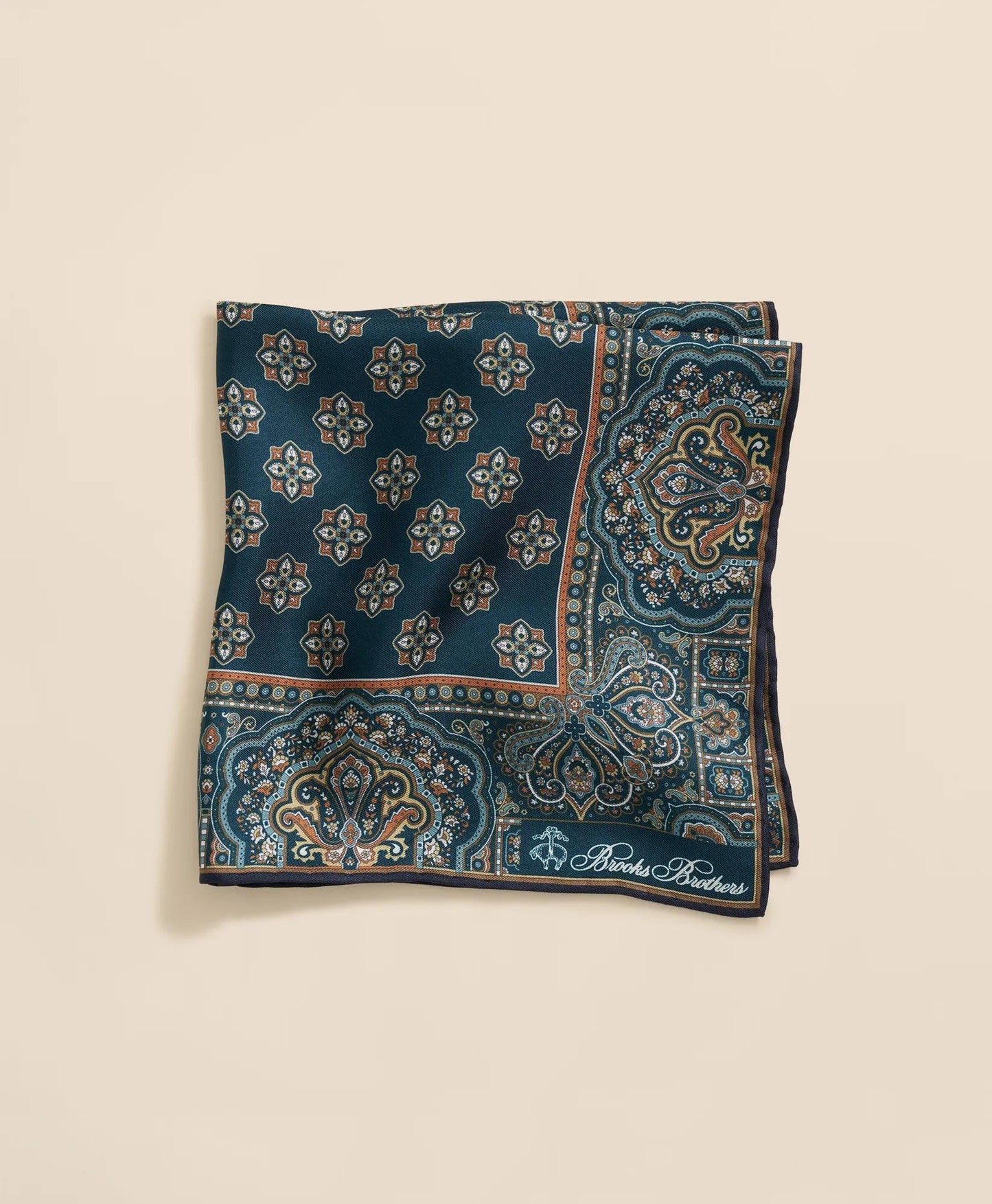 Ornate Motif Silk Pocket Square | Brooks Brothers online