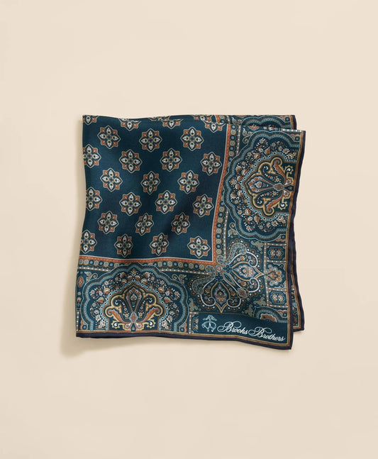 Ornate Motif Silk Pocket Square | Brooks Brothers online