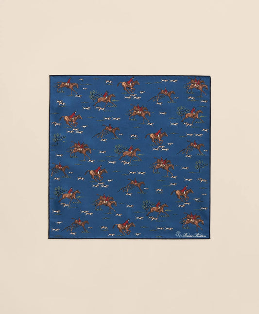 Equestrian Motif Silk Pocket Square | Brooks Brothers cheap