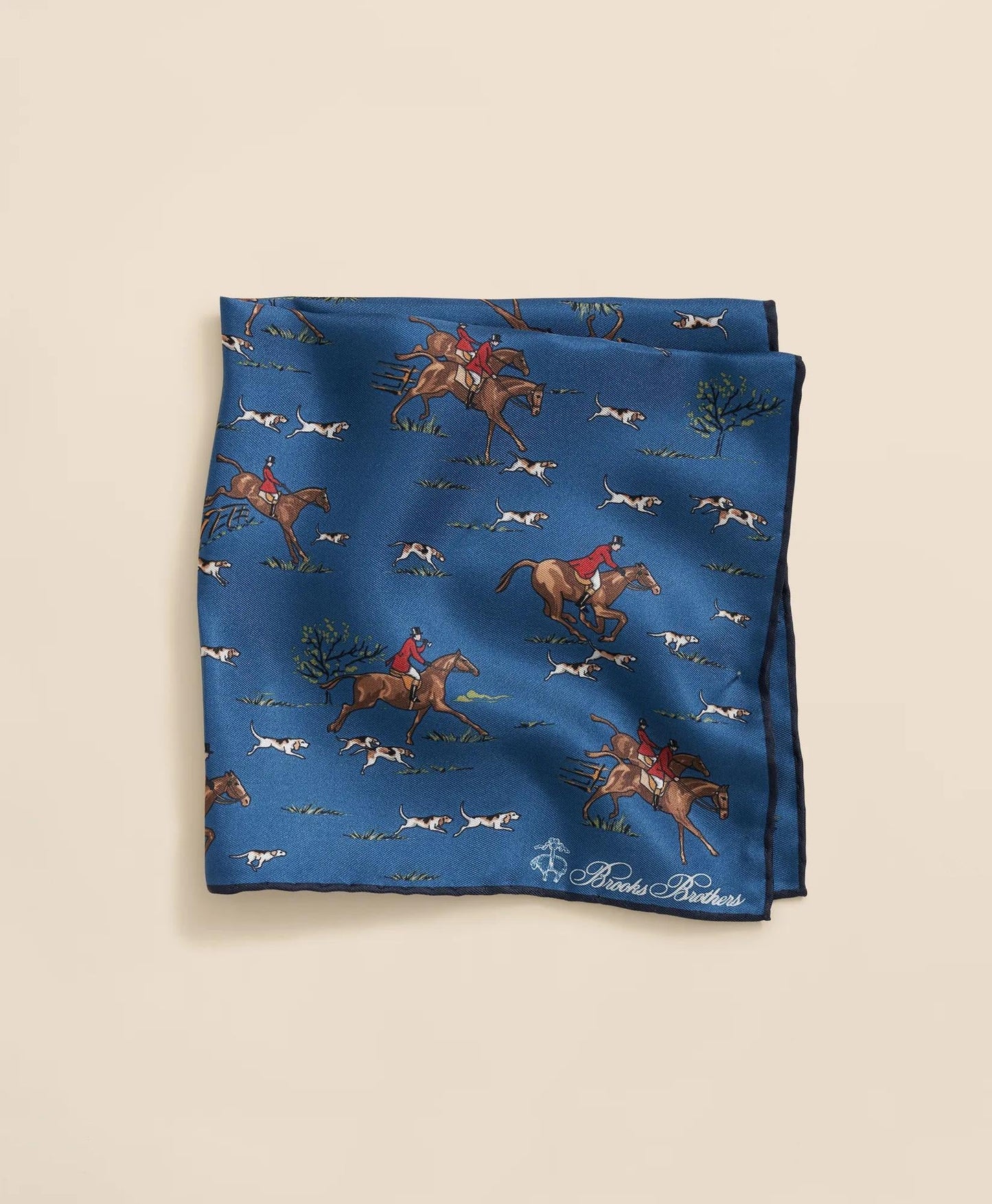 Equestrian Motif Silk Pocket Square | Brooks Brothers cheap