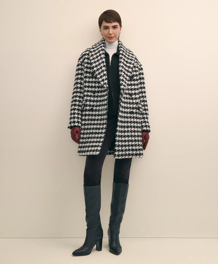 Oversized Wool Houndstooth Coat | Brooks Brothers online