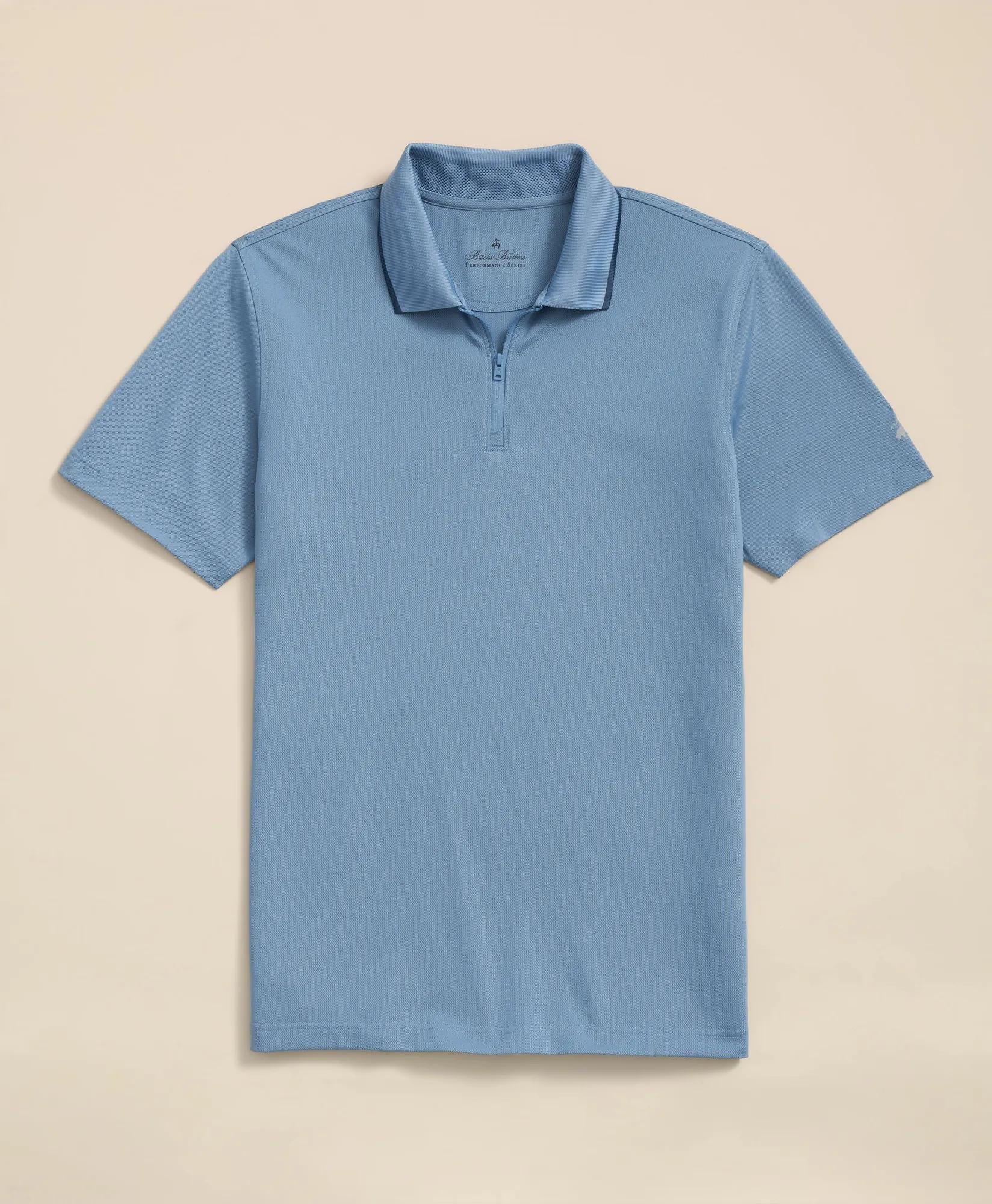 Performance Series Quarter-Zip Pique Polo Shirt | Brooks Brothers sale