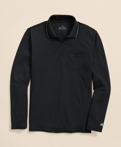 Performance Series Long-Sleeve Zip-Neck Polo Shirt | Brooks Brothers on sale