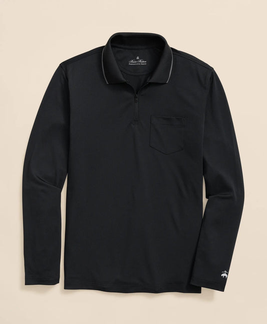 Performance Series Long-Sleeve Zip-Neck Polo Shirt | Brooks Brothers on sale