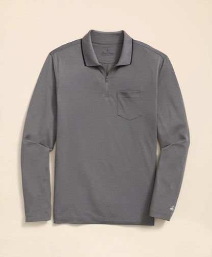 Performance Series Long-Sleeve Zip-Neck Polo Shirt | Brooks Brothers on sale - US 9106
