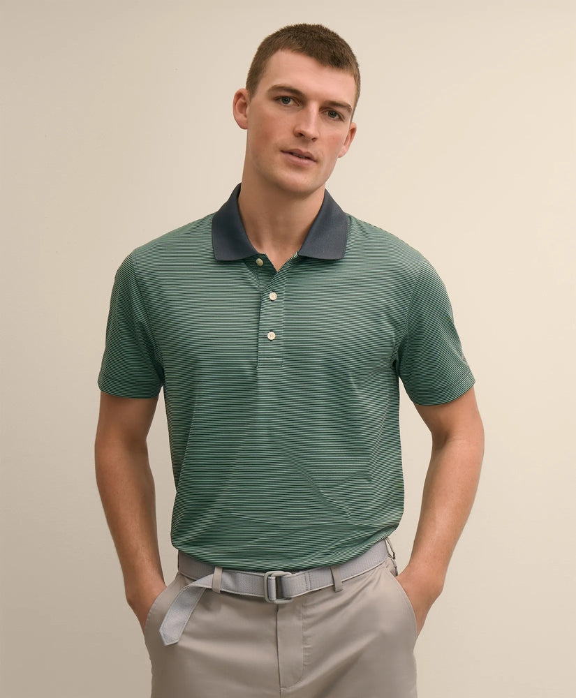 Performance Series Micro Stripe Jersey Polo Shirt | Brooks Brothers discount - US 7482