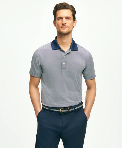 Performance Series Micro Stripe Jersey Polo Shirt | Brooks Brothers discount - US 7482