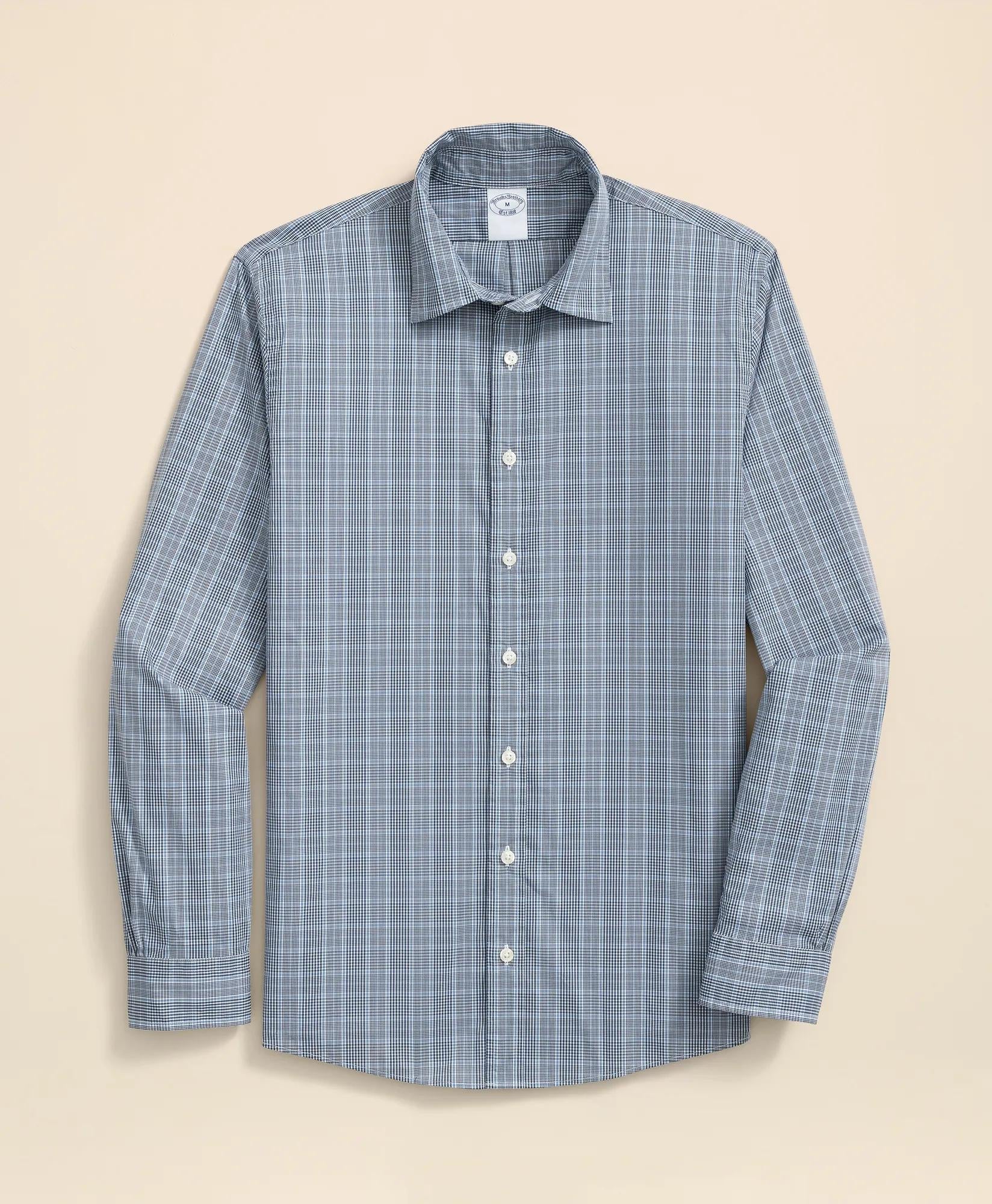 Performance Series Stretch Spread Collar, Glen Plaid Sport Shirt | Brooks Brothers for sale