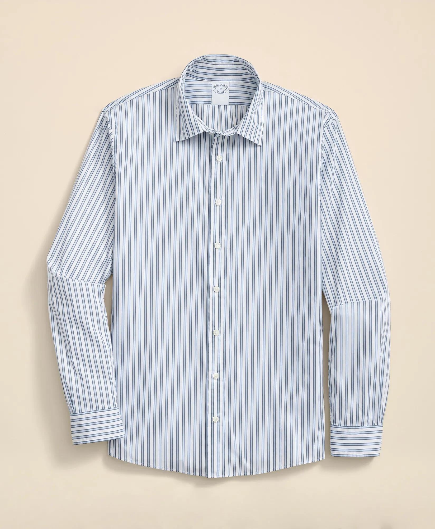 Performance Series Stretch Spread Collar, Striped Sport Shirt | Brooks Brothers for sale
