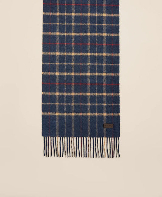 Plaid Camel Hair Windowpane Fringed Scarf | Brooks Brothers discount