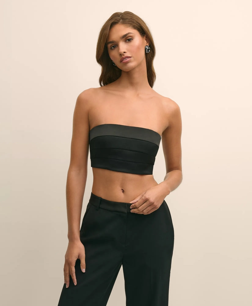 Pleated Cummerbund Bustier Top | Brooks Brothers online shop