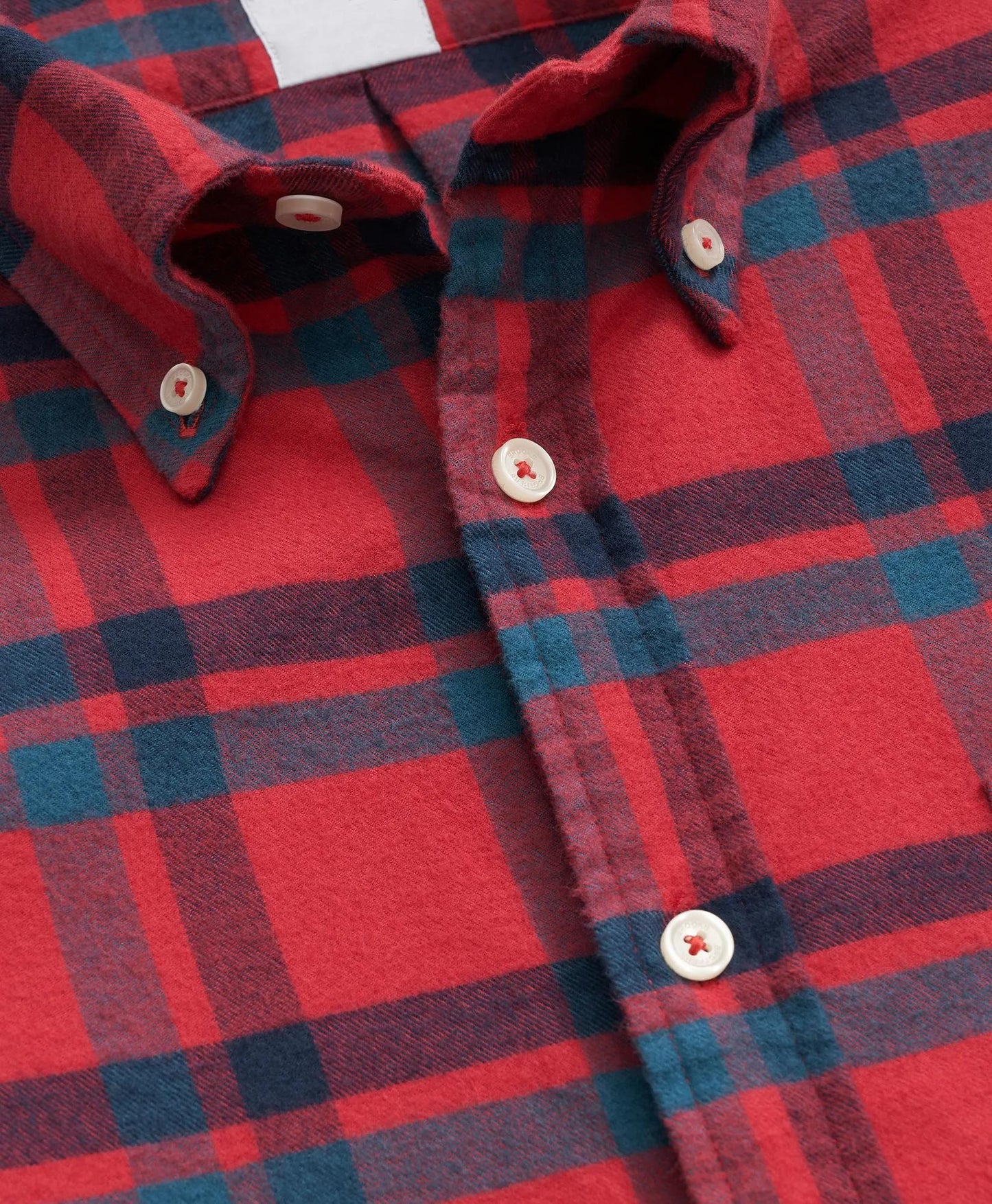Portuguese Flannel Polo Button Down Collar, Bold Plaid Shirt | Brooks Brothers online shop