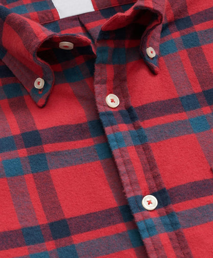 Portuguese Flannel Polo Button Down Collar, Bold Plaid Shirt | Brooks Brothers online shop