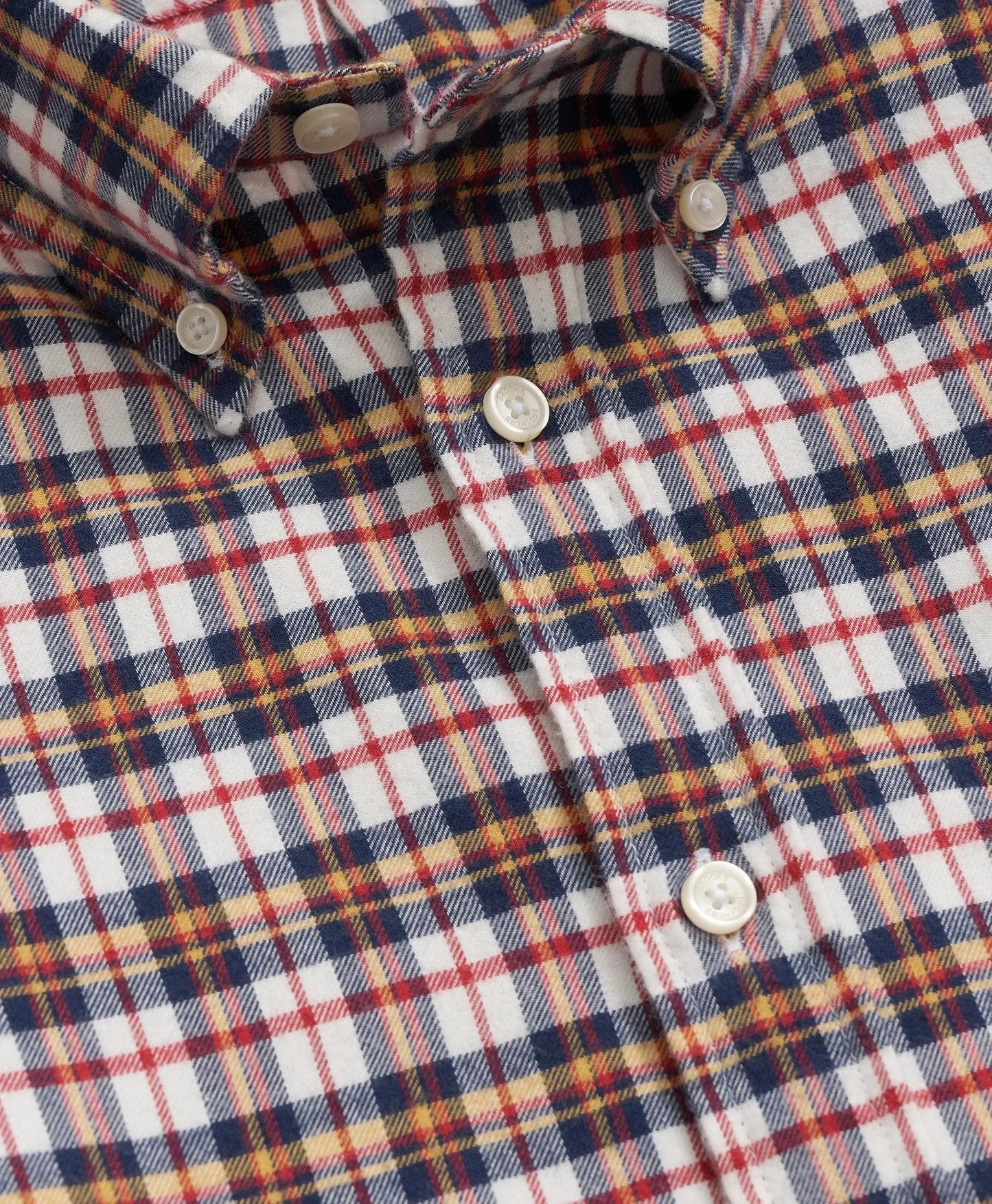 Portuguese Flannel Polo Button Down Collar, Multi-Check Shirt | Brooks Brothers discount