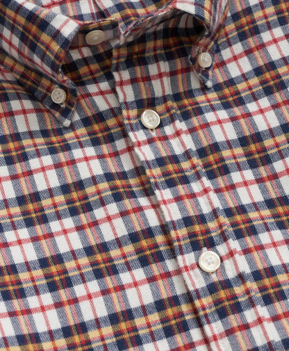 Portuguese Flannel Polo Button Down Collar, Multi-Check Shirt | Brooks Brothers discount